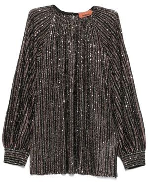 Missoni Striped Top With Sequins - Gray