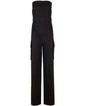 Saint Laurent "Cassandre" Bustier Jumpsuit - Black