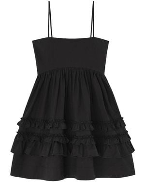 Ganni Organic Cotton Mini Dress - Black