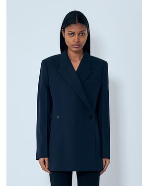Jil Sander Double-Breasted Wool Blazer - Blue