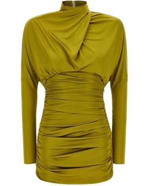 Balmain Draped Mini Dress - Green