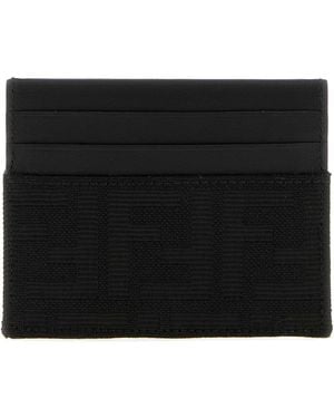 Fendi Jacquard Ff Card Holder - Black