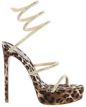Rene Caovilla 'Cleo Leopard' Sandals - Metallic