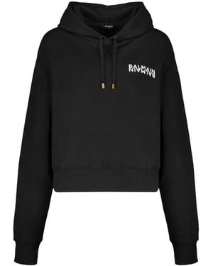 Balmain Logo Hoodie - Black