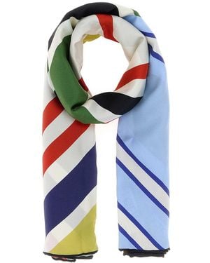 Loewe Printed Silk Foulard - Blue