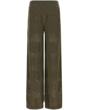 Brunello Cucinelli 'Track Flower Lace' Pants - Green