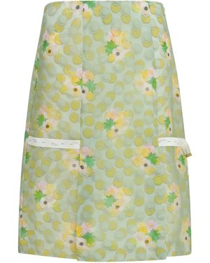 Fendi Bouquet Organza Skirt - Green