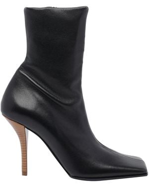 Alaïa Leather Soft Squared Pump Boots - Black
