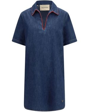 Valentino Chambray Denim Dress - Blue