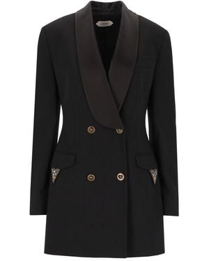 Versace Double-Breasted Evening Blazer - Black