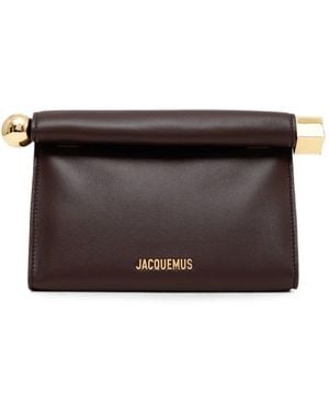 Jacquemus Le Sac Rond Carre Leather Clutch - Brown