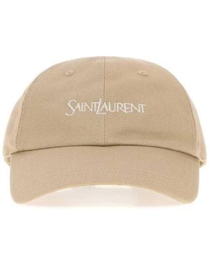Saint Laurent Sand Cotton Baseball Cap - Natural