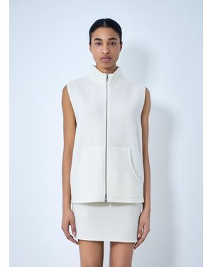 Rier Sleeveless Zip Vest - White