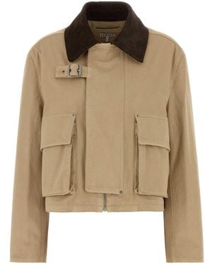 Loewe Cotton Parka Coat - Brown