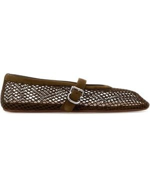 Alaïa Mesh Ballerina Flats - Green