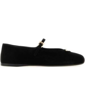 Prada Suede Ballerinas - Black