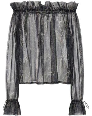 Saint Laurent Lurex Blouse - Black