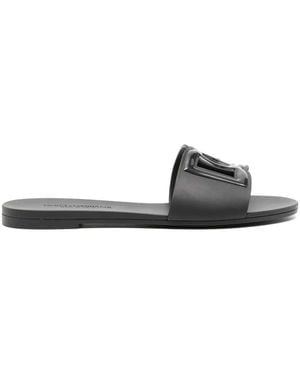 Dolce & Gabbana Dolce & Gabbana Slide Sandals With Cut-Out Detail - Black