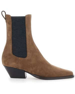 Brunello Cucinelli Ankle Boots With Heels - Brown