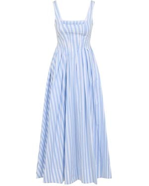 Sportmax Spxfilmato – Striped Cotton Midi Dress With Full Skirt - Blue