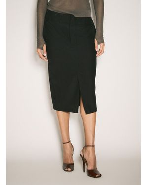 Saint Laurent Silk Pencil Skirt - Black