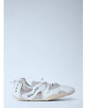 Acne Studios Leather Lace-Up Sneakers - White