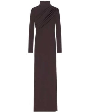 Courreges Long Jersey Dress With Cable-Knit Details - Red