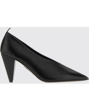 Loewe Origami Cubic Smooth Lambskin Leather Pumps With Cone Heel - Black