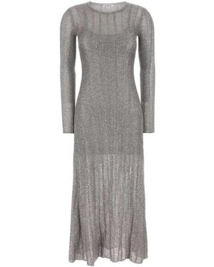 Alaïa Crochet Dress - Gray
