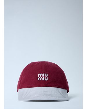 Miu Miu Logo Motif Baseball Cap - Red