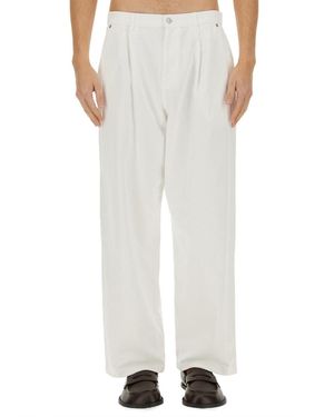 Moschino Regular Fit Cotton Denim Jeans - White