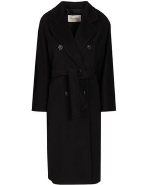 Max Mara Madame Double-Breasted Coat - Black