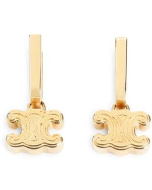 Celine Chunky Triomphe Earrings - Metallic