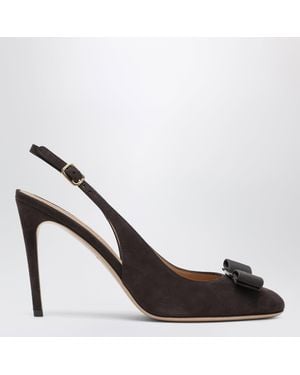 Ferragamo Vara Bow Slingbacks Dark - Black