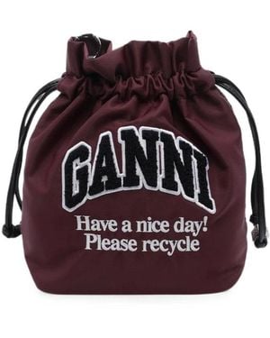 Ganni Bucket Bags - Red