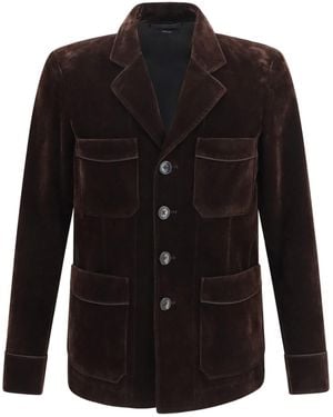 Tom Ford Cotton-Blend Blazer - Black