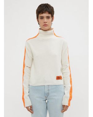 Heron Preston Cropped Ctnmb Ribbed Turtle Neck Sweater - White