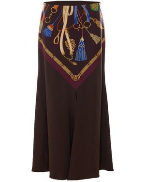 Etro Printed Long Skirt - Brown