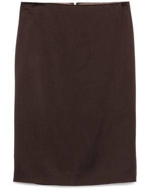 Tom Ford Silk Pencil Skirt - Brown
