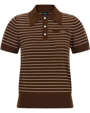 A.P.C. 'Aline' Polo Shirt - Brown