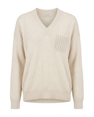 Peserico V-Neck Sweater - White