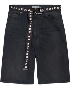Balenciaga Cotton Oversized Shorts in Black for Men | Lyst