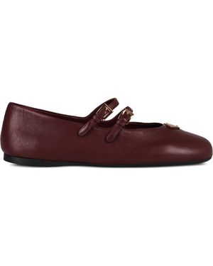 Prada Leather Ballet Flats - Red