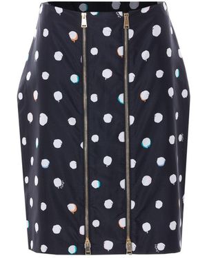 Fendi Print Dots Zipped Skirt - Blue