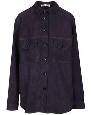 Blazé Milano Blazé Milano Viva Berber Suede Shirt - Blue