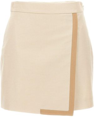 Fendi Contrast Trim Skirt - Natural