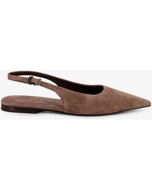 Brunello Cucinelli Suede Ballerinas With Side Monili Detail - White