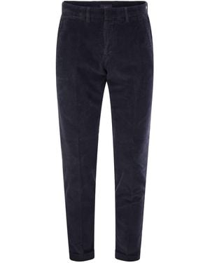 Fay Slim Corduroy Pants - Blue
