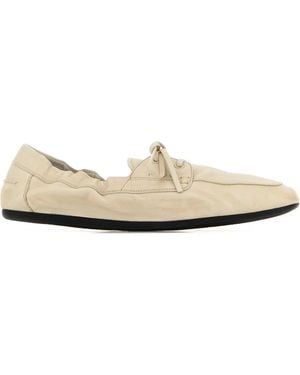 Prada Ivory Leather Loafers - White