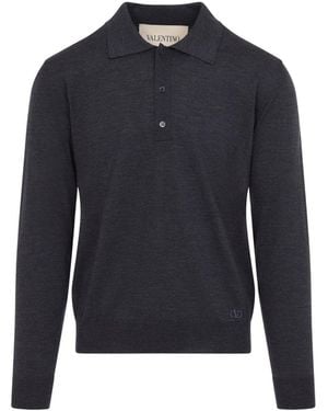 Valentino Knit Polo Sweater - Blue